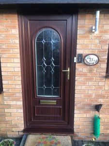 old rosewood upvc door