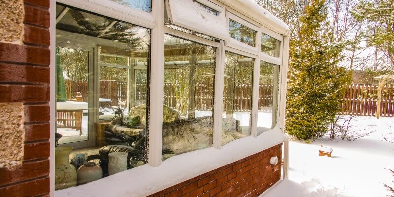 conservatory in the winter